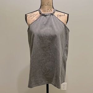 Sidefeel Brand. Size Medium. Denim Halter Top.